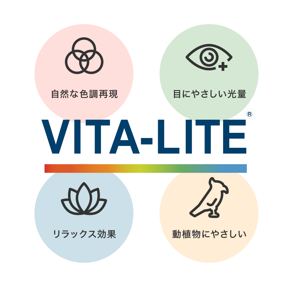 VITA-LITE®︎ 自然な色調再現 目にやさしい光量 動植物にやさしいリラックス効果